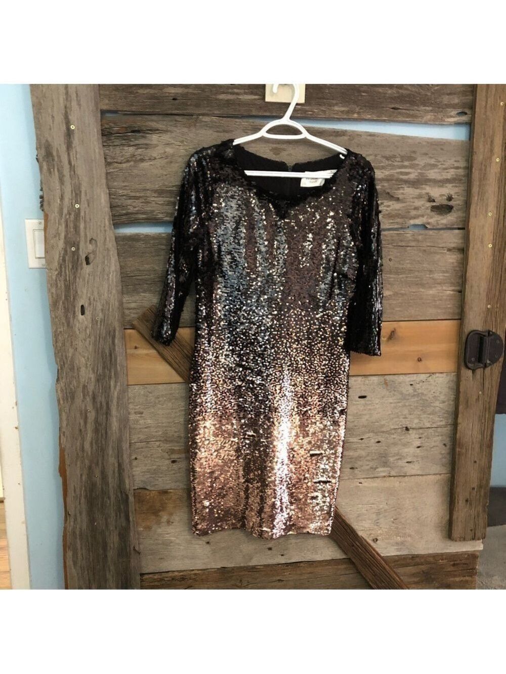 BB Dakota Size Med Black to Pink Ombre Sequin Party Dress